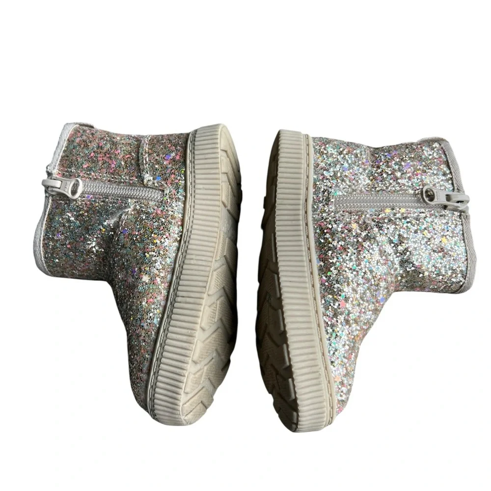 Cat & Jack Gold Sparkle Glitter Toddler Arlo‎ Shearling Style Boots 6